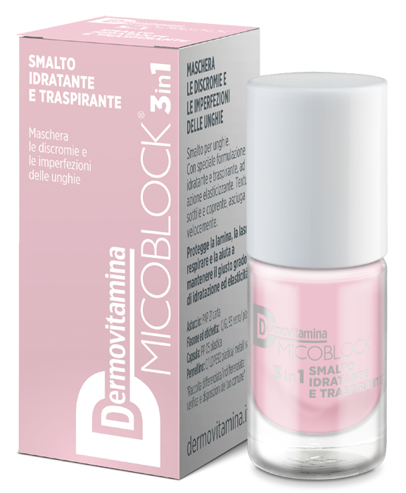 DERMOVITAMINA MICOBLOCK 3 IN 1 SMALTO IDRATANTE E TRASPIRANTE ROSA CHIARO 5 ML - Farmadott.it