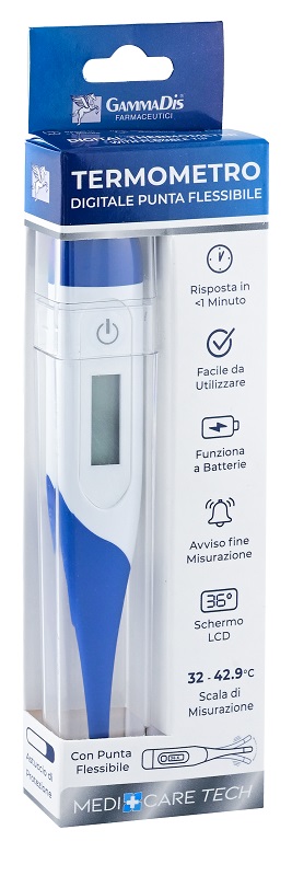 TERMOMETRO DIGITALE PUNTA FLESSIBILE CON CUSTODIA PROTETTIVA MEDICARE - Farmadott.it