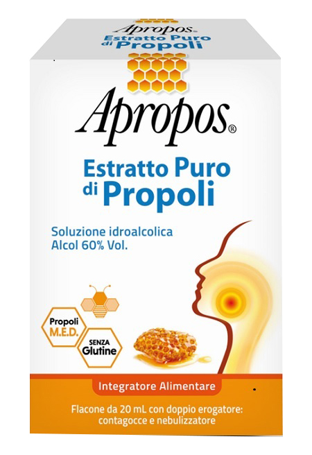 APROPOS ESTRATTO PURO DI PROPOLI SPRAY+CONTAGOCCE 20 ML - Farmadott.it