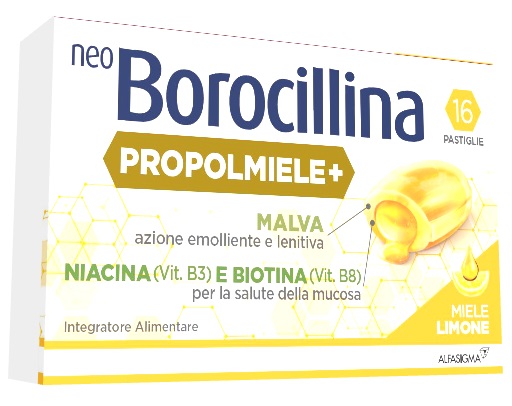 NEOBOROCILLINA PROPOLMIELE+ MIELE/LIMONE 16 PASTIGLIE DA 3,4 G - Farmadott.it