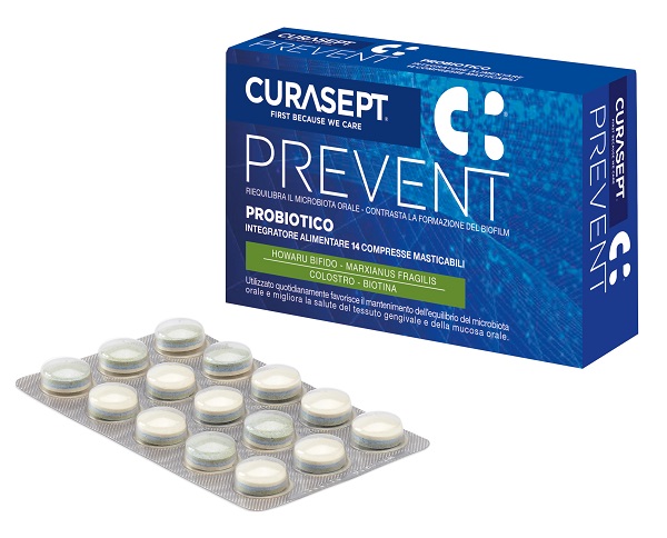 CURASEPT PREVENT PROBIOTICO 14 COMPRESSE MASTICABILI - Farmadott.it