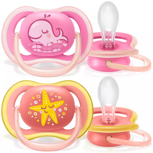 AVENT ULTRA AIR SUCCHIETTO BALENA/STELLA FEMMINA 6-18 MESI 2 PEZZI - Farmadott.it