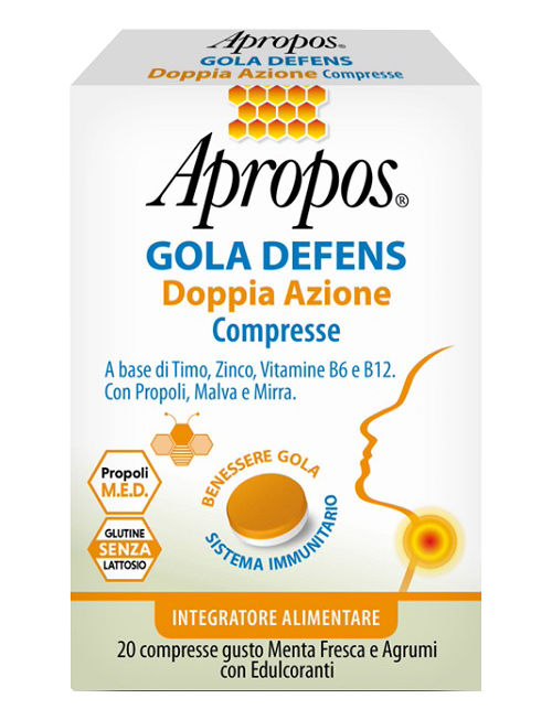 APROPOS GOLA DEFENS DOPPIA AZIONE 20 COMPRESSE - Farmadott.it