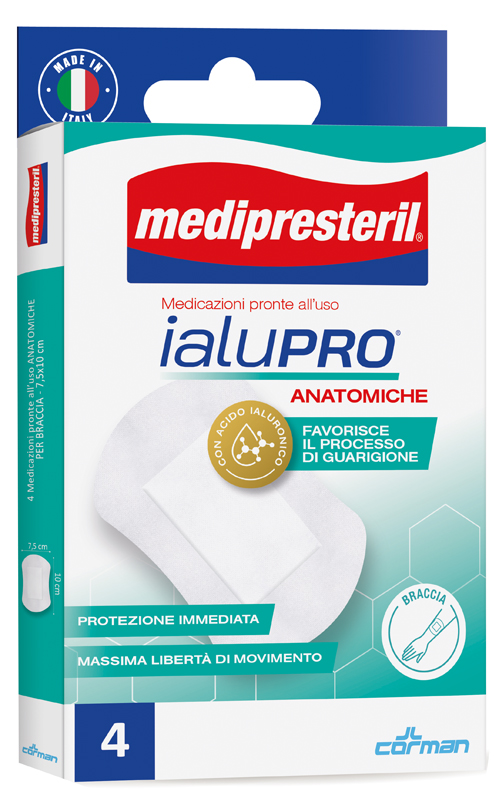 MEDIPRESTERIL IALUPRO BRACCIA 7,5X10 CM 4 PEZZI - Farmadott.it