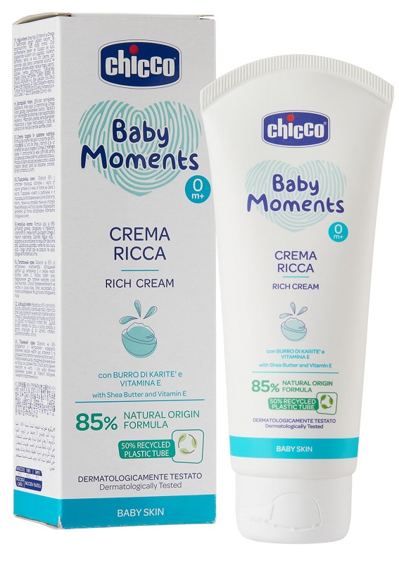 CHICCO BABY MOMENTS CREMA RICCA CON BURRO DI KARITE' E VITAMINA E 100 ML - Farmadott.it