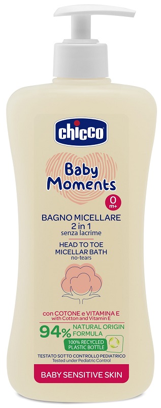 CHICCO BABY MOMENTS BAGNO CORPO CAPELLI MICELLARE 500 ML - Farmadott.it