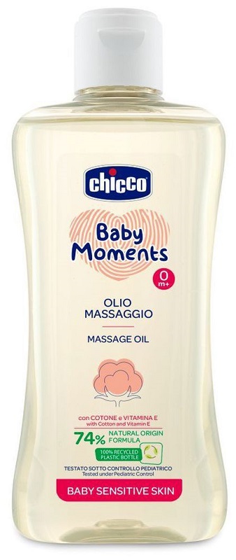 CHICCO BABY MOMENTS OLIO MASSAGGIO SENSITIVE 200 ML - Farmadott.it