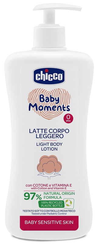 CHICCO BABY MOMENTS LATTE CORPO SENSITIVE LEGGERO 500 ML - Farmadott.it