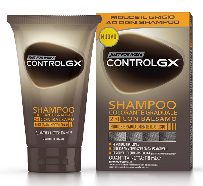 JUST FOR MEN CONTROL GX SHAMPOO COLORANTE GRADUALE 2 IN 1 CON BALSAMO 150 ML - Farmadott.it