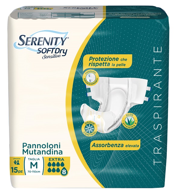 PANNOLONE MUTANDINA SERENITY SD SENSITIVE EXTRA M 15 PEZZI - Farmadott.it