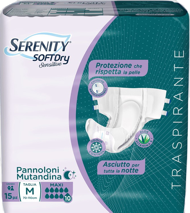 PANNOLONE MUTANDINA SERENITY SD SENSITIVE MAXI M 15 PEZZI - Farmadott.it