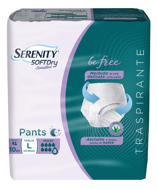 SERENITY PANTS SD SENSITIVE BE FREE MAXI L 10 PEZZI - Farmadott.it