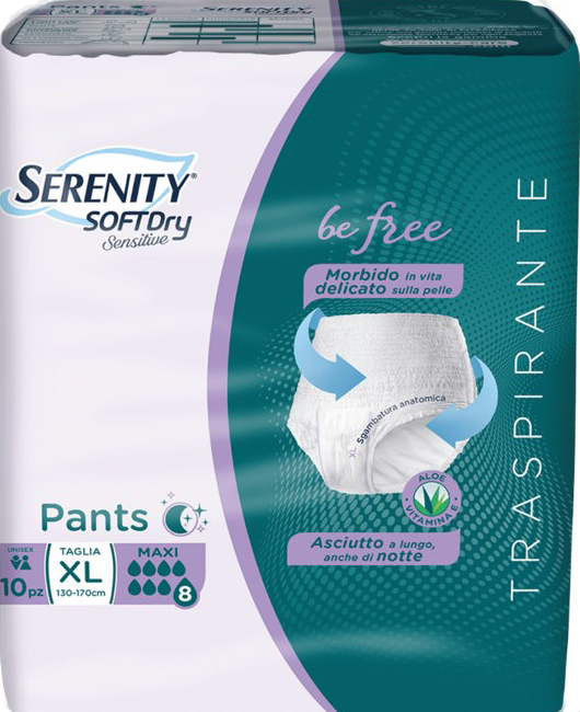 SERENITY PANTS SD SENSITIVE BE FREE MAXI XL 10 PEZZI - Farmadott.it