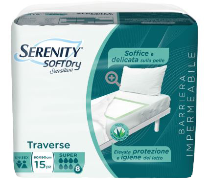 SERENITY TRAVERSA SD SENSITIVE SUPER 60X90 CM 15 PEZZI - Farmadott.it