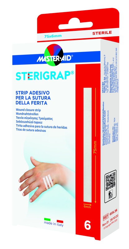 MASTER-AID STERIGRAP STRIP ADESIVO SUTURA FERITE 75X6 MM 6 PEZZI - Farmadott.it