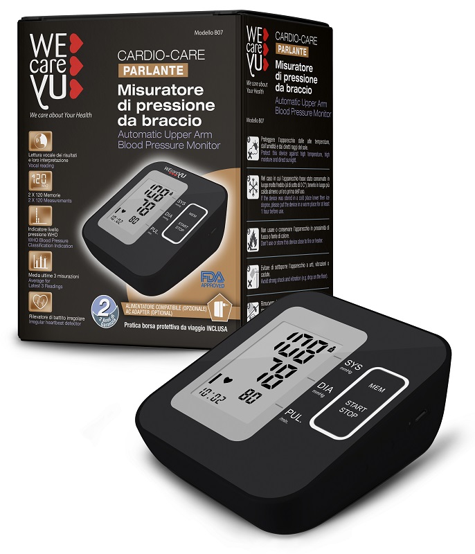 MISURATORE DI PRESSIONE DA BRACCIO PARLANTE WECAREYU CARDIO CARE - Farmadott.it