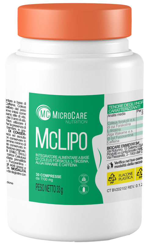 MICROCARE NUTRITION MC LIPO 30 COMPRESSE DA 1100 MG - Farmadott.it