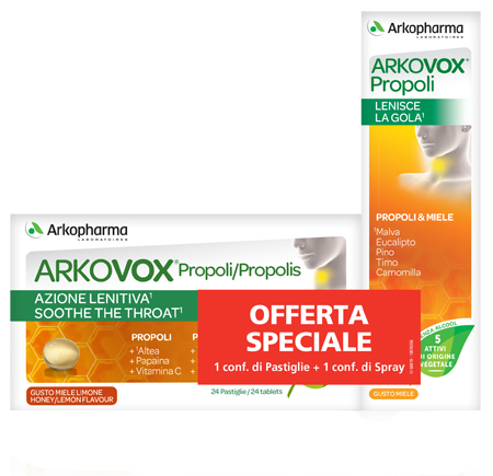 ARKOVOX PROPOLI PACK 24 COMPRESSE + SPRAY 30 ML - Farmadott.it