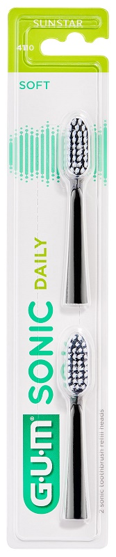 GUM SONIC DAILY SPAZZOLINO BATTERIA REFILL BLACK 2 PEZZI - Farmadott.it