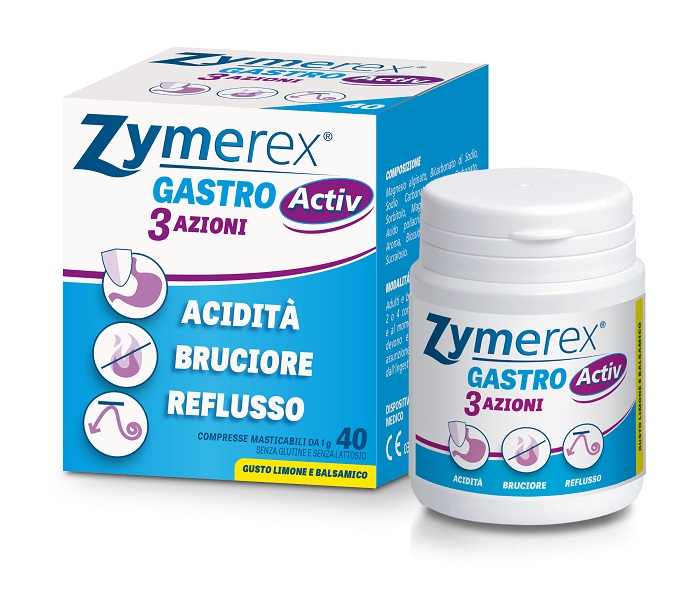 ZYMEREX GASTRO ACTIV 3 AZIONI 40 COMPRESSE MASTICABILI - Farmadott.it