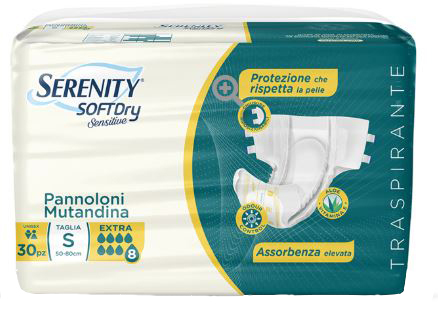 SERENITY PANNOLONE MUTANDINA SD SENSITIVE EXTRA TAGLIA S 30 PEZZI - Farmadott.it