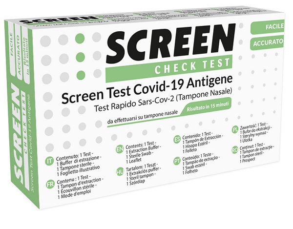 SCREEN TEST AUTODIAGNOSTICO ANTIGENICO RAPIDO COVID-19 SARS-COV-2 TAMPONI NASALI SELFTEST COVID TEST ANTIGENE SCREEN - Farmadott.it