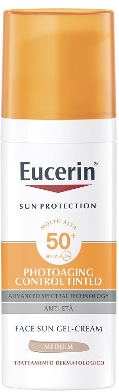EUCERIN SUN PHOTOAGING CONTROL TINTED GEL CREME SPF50+ MEDIUM 50 ML - Farmadott.it
