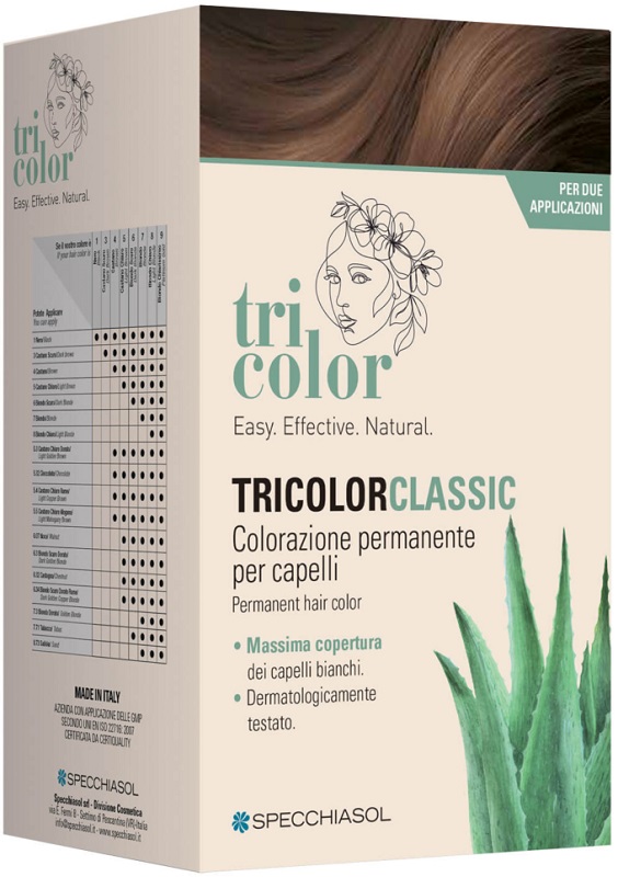 TRICOLOR CLASSIC 6 BIONDO SCURO 2 TUBI 50 ML + 2 SHAKER 50 ML + 4 BUSTINE 8 ML - Farmadott.it