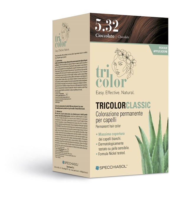 TRICOLOR CLASSIC 5,32 CIOCCOLATO 2 TUBI 50 ML + 2 SHAKER 50 ML + 4 BUSTINE 8 ML - Farmadott.it