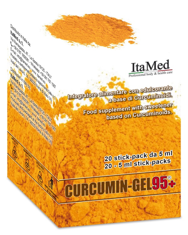 CURCUMIN GEL 95+ 20 BUSTINE STICK PACK MONODOSE DA 5 ML AROMA LAMPONE - Farmadott.it
