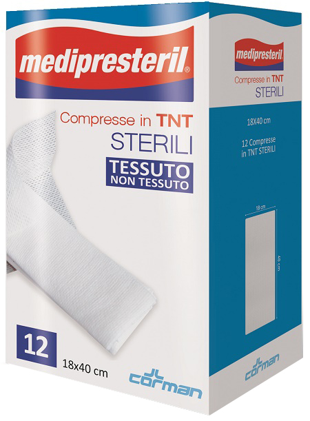 COMPRESSE STERILI TNT MEDIPRESTERIL 18X40 CM 12 PEZZI - Farmadott.it
