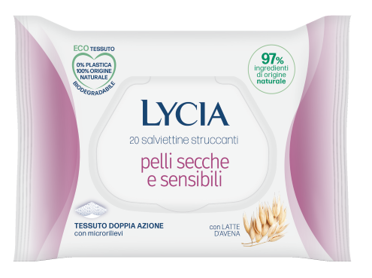 LYCIA SALVIETTINE STRUCCANTI PELLI SECCHE E SENSIBILI 20 PEZZI - Farmadott.it