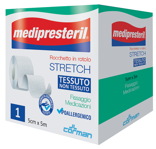 MEDIPRESTERIL ROCCHETTO ROTOLO STRETCH TESSUTO NON TESSUTO 5 CM X 500 CM - Farmadott.it