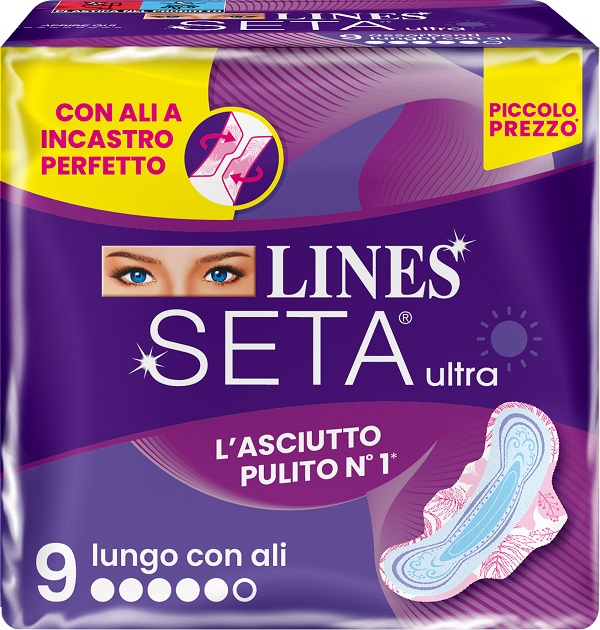 LINES SETA ULTRA ASSORBENTI LUNGO ALI DWCT 9 PEZZI - Farmadott.it