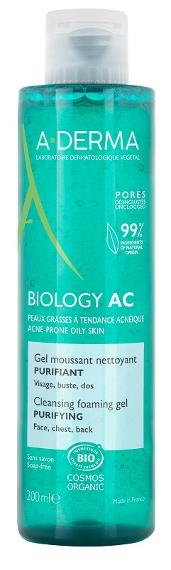 ADERMA BIOLOGY AC GEL DETERGENTE SCHIUMOGENO PURIFICANTE 200 ML - Farmadott.it