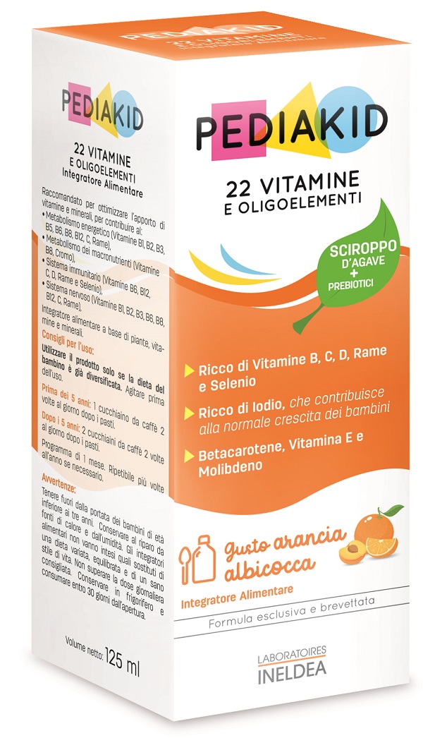 PEDIAKID 22 VITAMINE E OLIGOELEMENTI SCIROPPO 125 ML - Farmadott.it