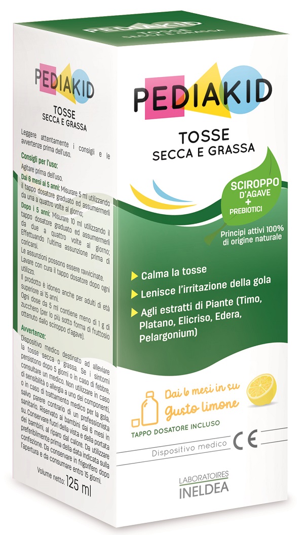 PEDIAKID TOSSE SECCA E GRASSA SCIROPPO 125 ML - Farmadott.it