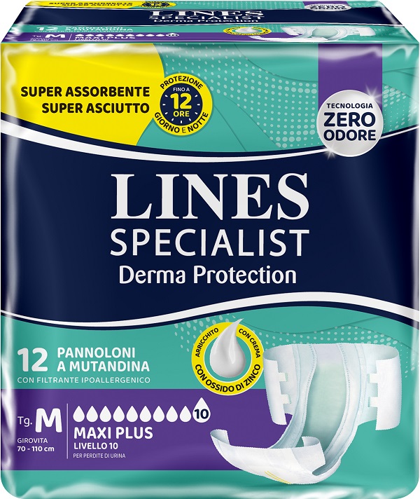PANNOLONE MUTANDINA LINES SPECIALIST DERM AP M 12 PEZZI - Farmadott.it