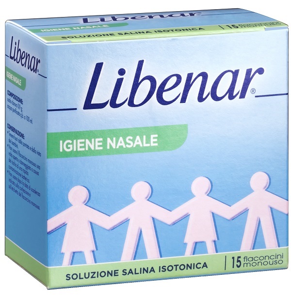 SOLUZIONE SALINA ISOTONICA 0,9% LIBENAR PER IGIENE NASALE 15 FLACONCINI MONOUSO X 5 ML - Farmadott.it