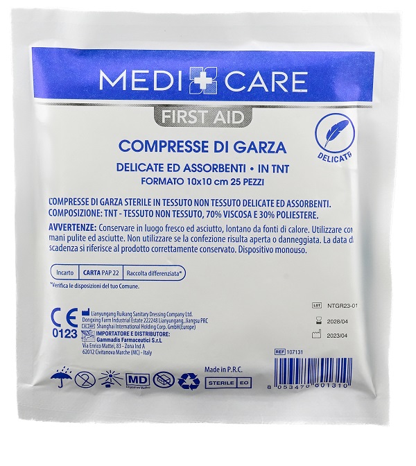 GARZA MEDICARE TNT 10X10 CM 25 PEZZI - Farmadott.it