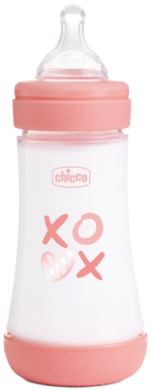 CHICCO BIBERON P5 240ML MED SILICONE GIRL - Farmadott.it
