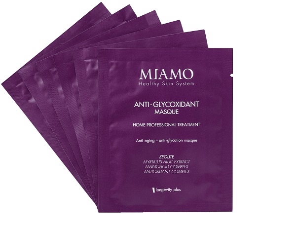 MIAMO LONGEVITY PLUS ANTI GLYCOXIDANT MASQUE BOX 6 PEZZI - Farmadott.it
