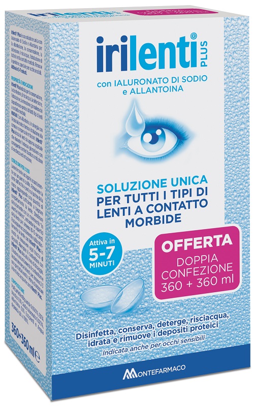 SOLUZIONE UNICA PER LENTI A CONTATTO IRILENTI 2 PEZZI DA 360 ML - Farmadott.it