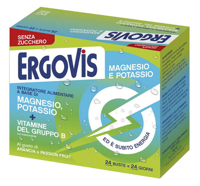 ERGOVIS MG+K VITAMINE B SENZA ZUCCHERO 24 BUSTINE - Farmadott.it