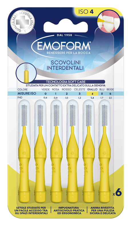 EMOFORM SCOVOLINO ISO 4 GIALLO 6 PEZZI - Farmadott.it