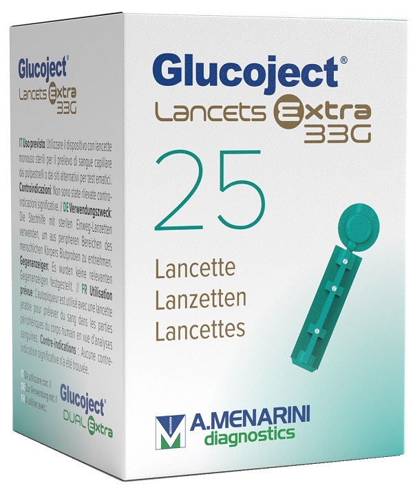 LANCETTA PUNGIDITO GLUCOJET EXTRA GAUGE 33 25 PEZZI - Farmadott.it