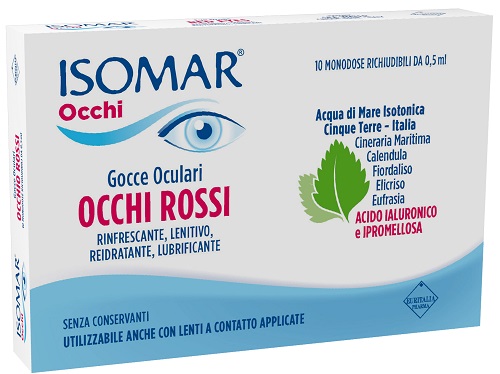 ISOMAR OCCHI ROSSI GOCCE OCULARI ACIDO IALURONICO 0,20% 10 FLACONCINI - Farmadott.it