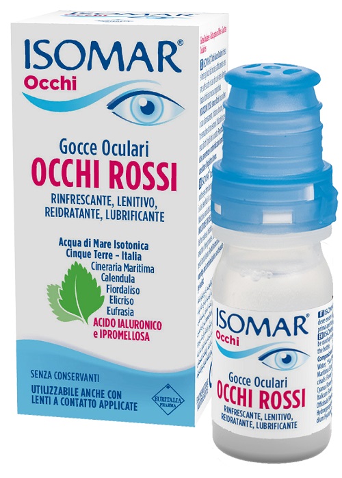 ISOMAR OCCHI ROSSI GOCCE OCULARI ACIDO IALURONICO 0,20% 10 ML - Farmadott.it