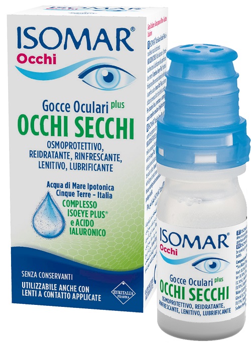 ISOMAR OCCHI SECCHI PLUS GOCCE OCULARI ACIDO IALURONICO 0,25% 10 ML - Farmadott.it